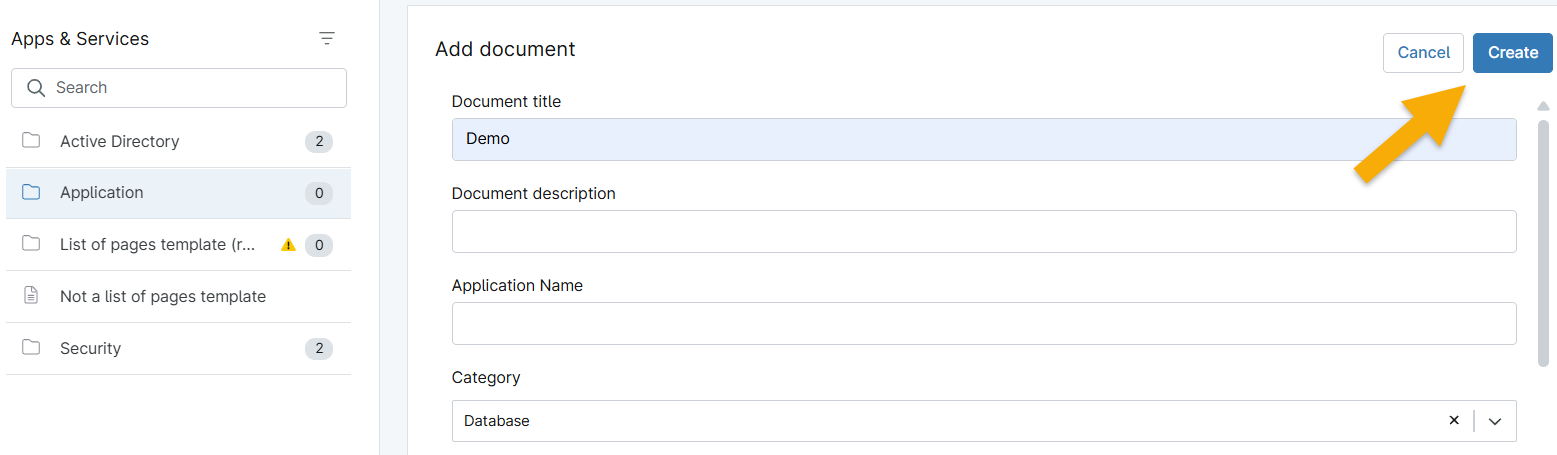 org dashboard_documentation_apps and services_create button.png